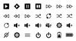 © Professor - A collection of multimedia control icons displayed on a clean interface showcasing various playback and settings symbols from a straightforward viewpoint