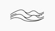© Елена Сайкина - Minimalistic waves graphic design on a white background