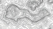© KazeDor - Carte topographique en noir et blanc montrant des lignes de contour représentant l'élévation du terrain et les caractéristiques géographiques.