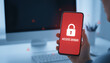 © ViskBx - Hand holding a smartphone displaying access denied with a padlock icon, symbolizing cybersecurity, data breach, or restricted access