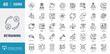 © Control New - Retraining icon set. Includes process, skill, training, soft skill, motivation, internship and more. Outline icon set. Vector illustration with editable stroke