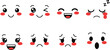© MdAbdul - Cute kawaii face expression set vector illustration happy sad sleepy cartoon emoji characters isolated design