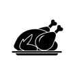 © Roni - Roasted turkey whole bird festive dinner meal food platter Vector illustration