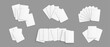 © klyaksun - Blank playing card mockup with empty deck template. Realistic 3D vector set of poker game cards in white stack, isolated business presentation design for casino branding projects.