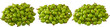© cooperr - Fresh green gooseberries arranged in three piles, showing the fruit's texture and natural look isolated on transparent background, PNG file