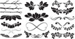 © Graphivibe - Collection of black floral and leafy design elements set