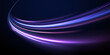 © Little Monster 2070 - Purple glowing ribbons twist along dark highways. Radiant motion lines and arcs simulate high-speed acceleration and dynamic energy flow. Vector futuristic PNG background isolated.