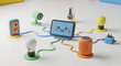 © Strabiliante - Cute clay-style smart home devices connected in a playful network