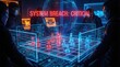 © Jiraporn - Cybersecurity breach simulation with red-blue team tactic and defense strategy concept. Futuristic game setup with digital chessboard and holographic pieces.