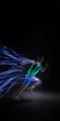 © Lustre Art Group  - Dynamic artwork male sprinter with neon light energy trails on dark background. Concept of speed sprint motion, performance boost, athletic power and futuristic training technology.