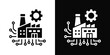© kondesign - Smart Factory Icon In Black And White Filled Style.