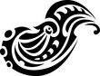 © Seavector - Polynesia Maori ethnic tattoo or print. Hawaiian tribal warrior graphic symbol, tribe monochrome vector tattoo. Samoan culture motif black sign or Polynesian Maori ethnic abstract print