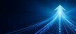 © Hero Design - Blue arrow growth up concept. Success business investment target money return. Generative AI technology.