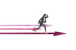 © deagreez - Trend artwork sketch design montage 3D collage of young lady businesswoman walk step success choice aim goal motivation research find