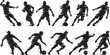 © Biplob - Silhouettes of soccer players in various kicking positions action