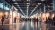 © Reza - Art Exhibition Hall with Visitors Viewing Paintings.