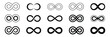 © MASUD MONY - Infinity icon set, infinity eternity infinite endless loop symbols collection, unlimited concept flat style icons, modern minimalist vector pack for branding, app UI, logo design and stock graphic