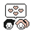 © FirstFreedom - Couple in love cartoon of man and woman love heart together soulmate with relationship,valentine,happy,8 bit.