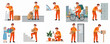 © Haimura - Illustrated Delivery Man Character in Different Poses and Activities Set