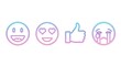 © nasira - Vibrant neon emojis expressing joy and reactions on social media