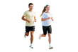 © muse studio - Couple runs together for exercise and fitness, transparent background