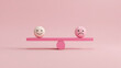 © britaseifert - 3D illustration of emotional balance with smiling and angry face icons placed on a seesaw