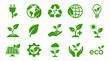 © Hendri - Set of green eco-friendly icons for sustainable living and environmental conservation