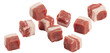 © Seek - Raw pork chunks with fat on white background meat fatty
