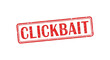 © mrvect02 - A rectangular red stamp boldly declares clickbait in distressed lettering against a clean white background silhouette high quality professional detailed modern