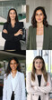 © fizkes - Confident beautiful multiethnic businesswomen standing in office, looking at camera, crossing arms, getting happy, cheerful, smiling. Female business leaders, professionals, CEO mosaic portrait
