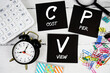 © may1985 - CPV Cost Per View text phrase of business and financial concept