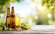 © Maina - Refreshing Beer Bottles with Foam in a Natural Bavaria Scene