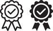 © Loveli - award medal badge checkmark icon set outline silhouette vector