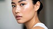 © satya - Close up portrait of asian woman with radiant skin and natural makeup