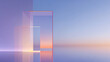 © Govan - Exhibition stand background featuring blue and orange color scheme and glass texture products