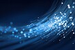 © Pato - Abstract glowing fiber optics threads against dark blue background