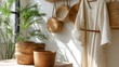 © vectorizer88 - Modest Habesha Dress in Warm Interior with Natural Decor and Handcrafted Items