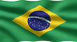 © Loka - Brazilian Flag Waving Green Yellow Blue Emblem