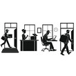© B2k - Illustration of a day in the life of a busy office worker isolated on white background, Vector