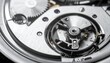 © nufail - Close-up of intricate mechanical watch movement showcasing gears cogs and internal mechanisms in a macro studio shot for precision engineering concepts