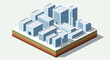 © Niat - Isometric Cityscape with Modern Buildings and Structures.