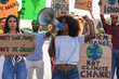 © Sabrina - Crowd of multiracial young people demonstrate on city street against climate change - Environment, protest and activist concept