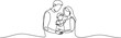© MofajjolHossen - Happy family continuous one line drawing. Parents with their kid in simple linear style. one line Icon drawing