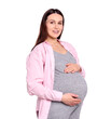 © New Africa - Portrait of pregnant woman on white background