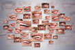 © New Africa - People with healthy teeth, collage of smiles on grey gradient background. Dental care
