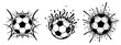 © Camel - Set of abstract soccer balls with explosion and burst effects