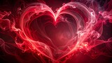 Abstract Heart Shape Made of Red Smoke for Valentine's Day Celebration