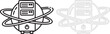 © Md - Black and white outline server with orbiting lines