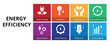 ©  karyative - Energy Efficiency Glyph Solid Banner Web Icon Set Vector Illustration