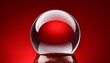 © Shelby - blank clear snowglobe or crystal ball on red background isolated with white highlights